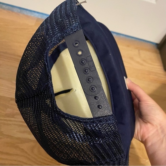 Vintage Atlanta Patch Snap Back Hat Mesh Trucker Georgia City Navy Blue - Picture 9 of 11